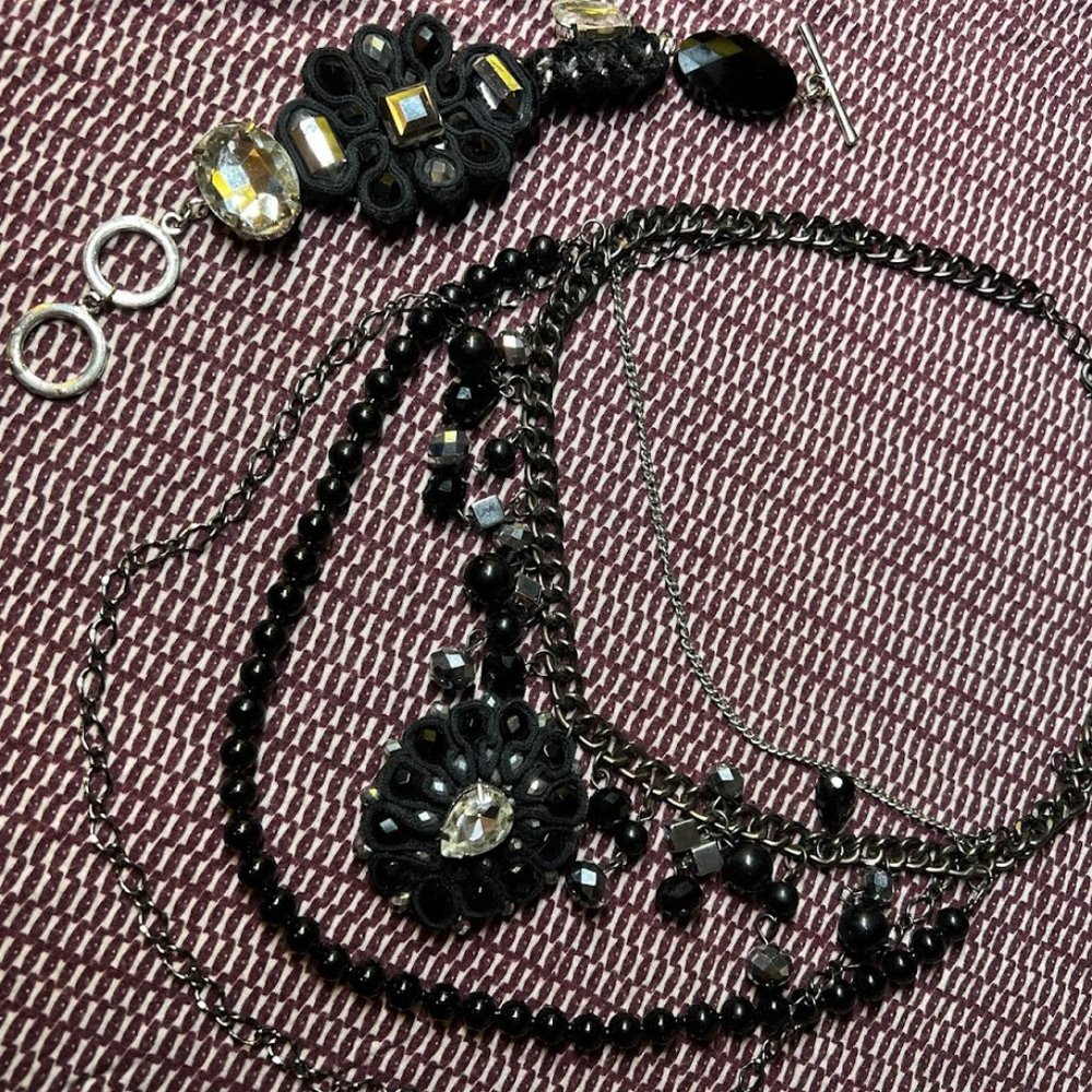 Layered Necklace and Bracelet Set